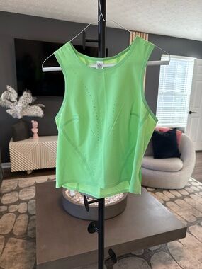 lululemon athletica Neon Green Mesh-Back Running Tank